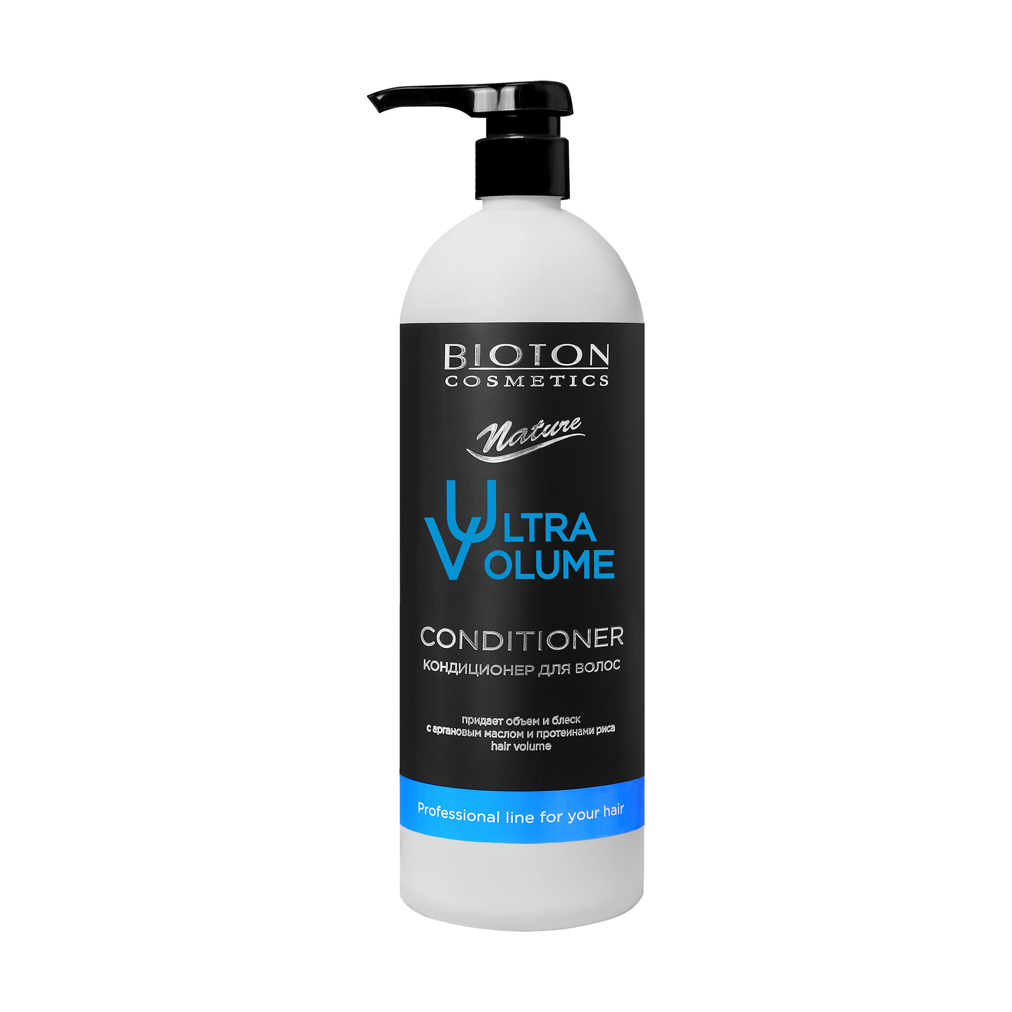 Кондиціонер для об'єму та блиску волосся Bioton Cosmetics Nature Professional Ultra Volume з аргановою олією і протеїнами риса, 1 л